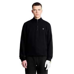 Lyle & Scott Mens Embroidered Logo Half Zip Golf Midlayer / Jet Black